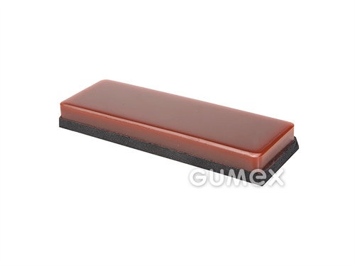 Polyuretanová deska odolná oděru HAWIFLEX, tloušťka 13mm, 1000x1000mm, 83°ShA, PU deska tloušťka 5mm hnědá + mikroporézní pryž tloušťka 8mm černá